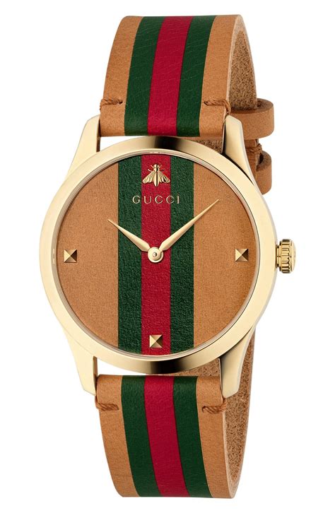 gucci watch leather strap